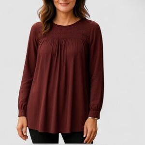 J. Jill New! smocked Business Blouse